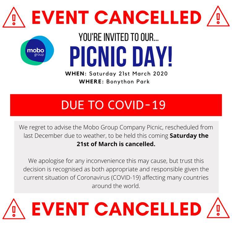 Cancellation of Mobo Group Company Picnic